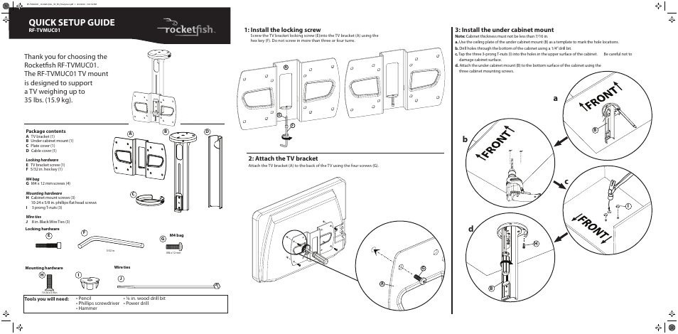 Rocketfish Rf Tvmuc01 User Manual 2 Pages