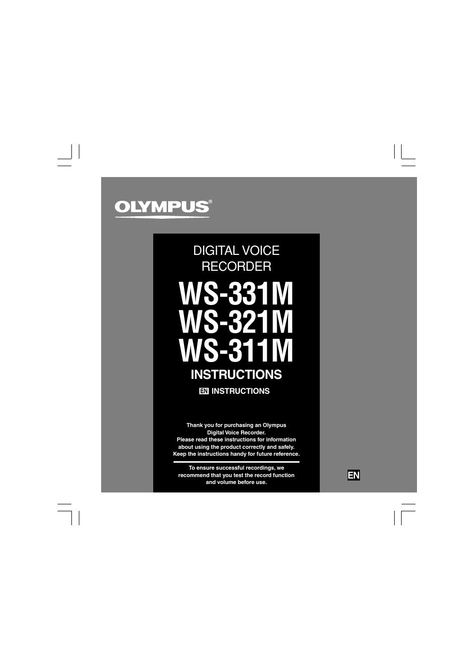 Olympus digital voice recorder user manual