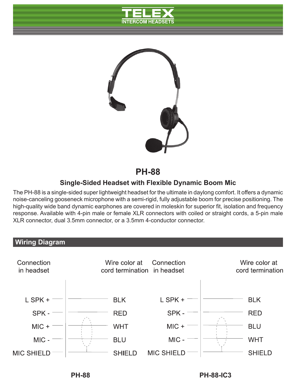 telex ph 8s user manual 2 pages also for ph 88er ph 88r rh manualsdir com aviation headset wire diagram bose aviation headset wiring diagram