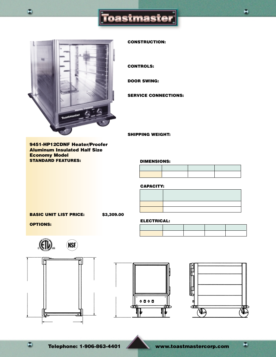 Heater/proofers | Toastmaster Toaster and Oven User Manual | Page 42 / 64