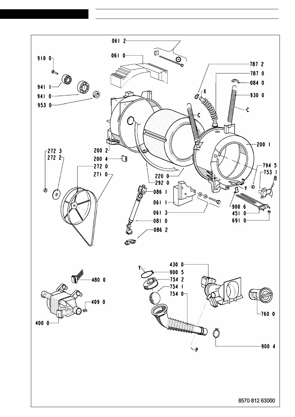 Exploded view | Whirlpool AWM8125 User Manual | Page 7 / 17