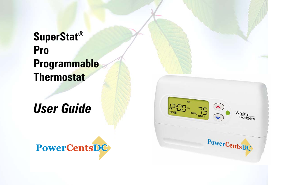 White Rodgers SuperStat Pro Programmable Thermostat User Manual | 54 pages