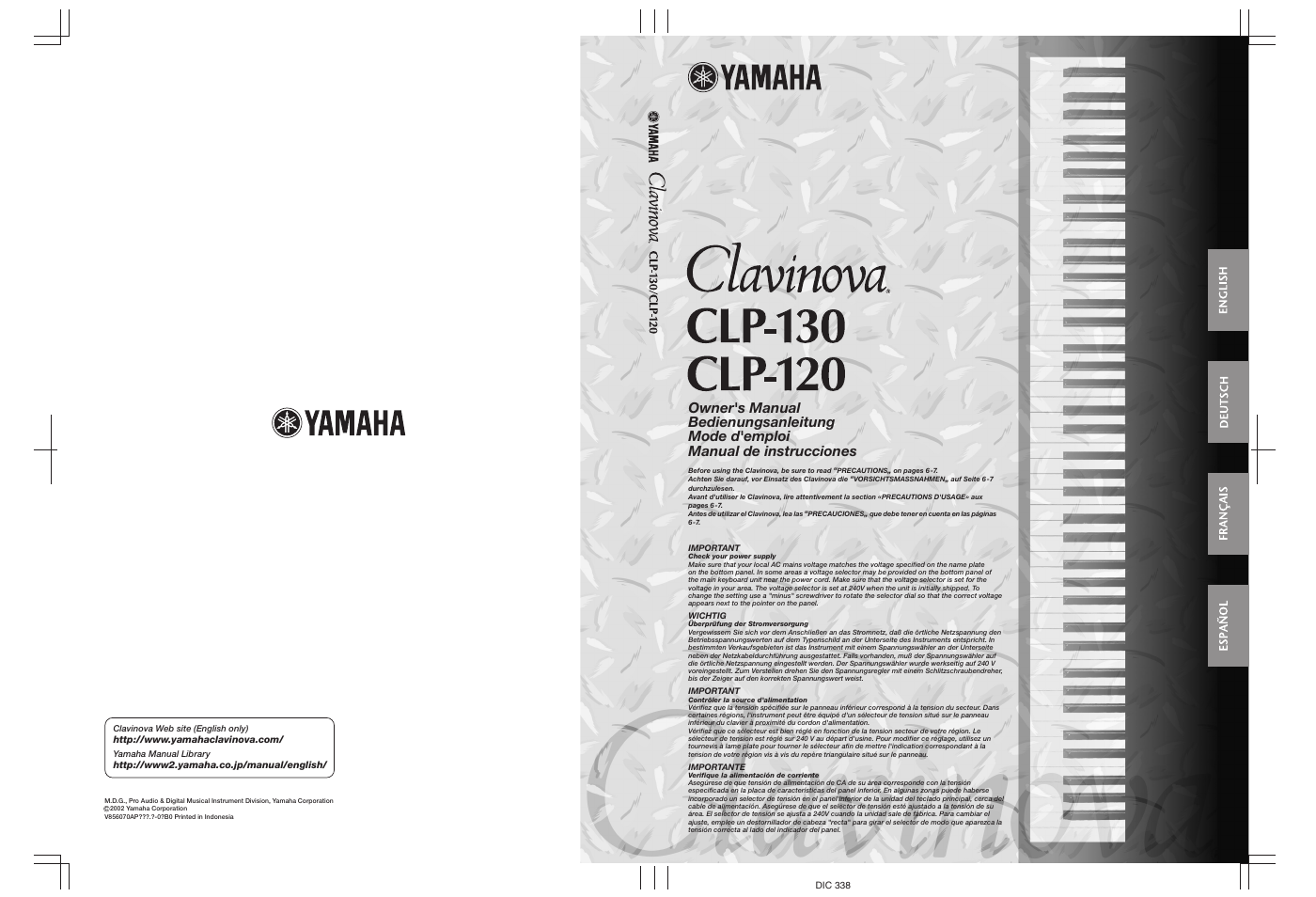 Yamaha CLP-130 User Manual | 80 pages | Also for: CLP-120