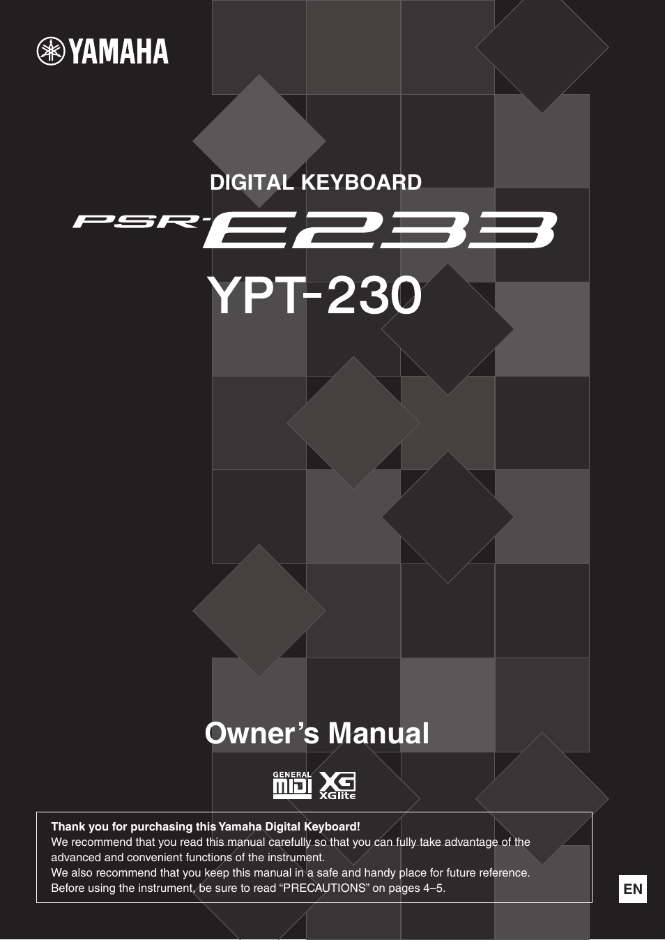 Yamaha YPT-230 User Manual | 48 pages
