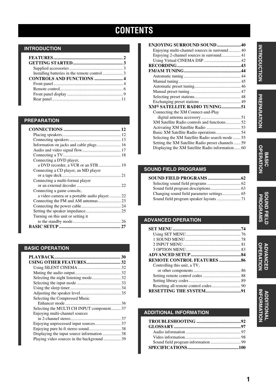 Yamaha HTR-5940 AV User Manual | Page 5 / 169