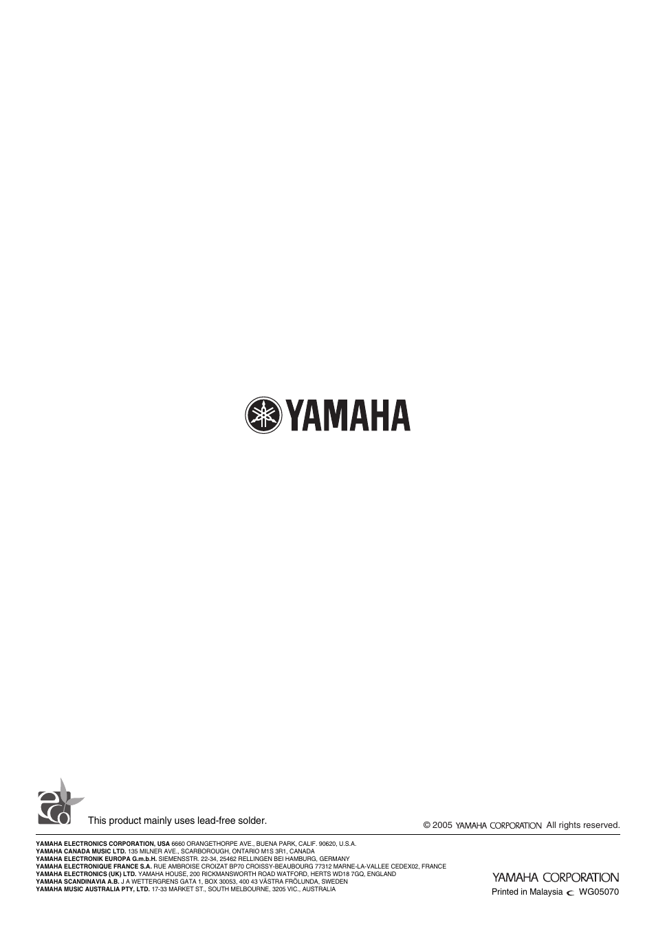 Yamaha RX-397 User Manual | Page 35 / 37