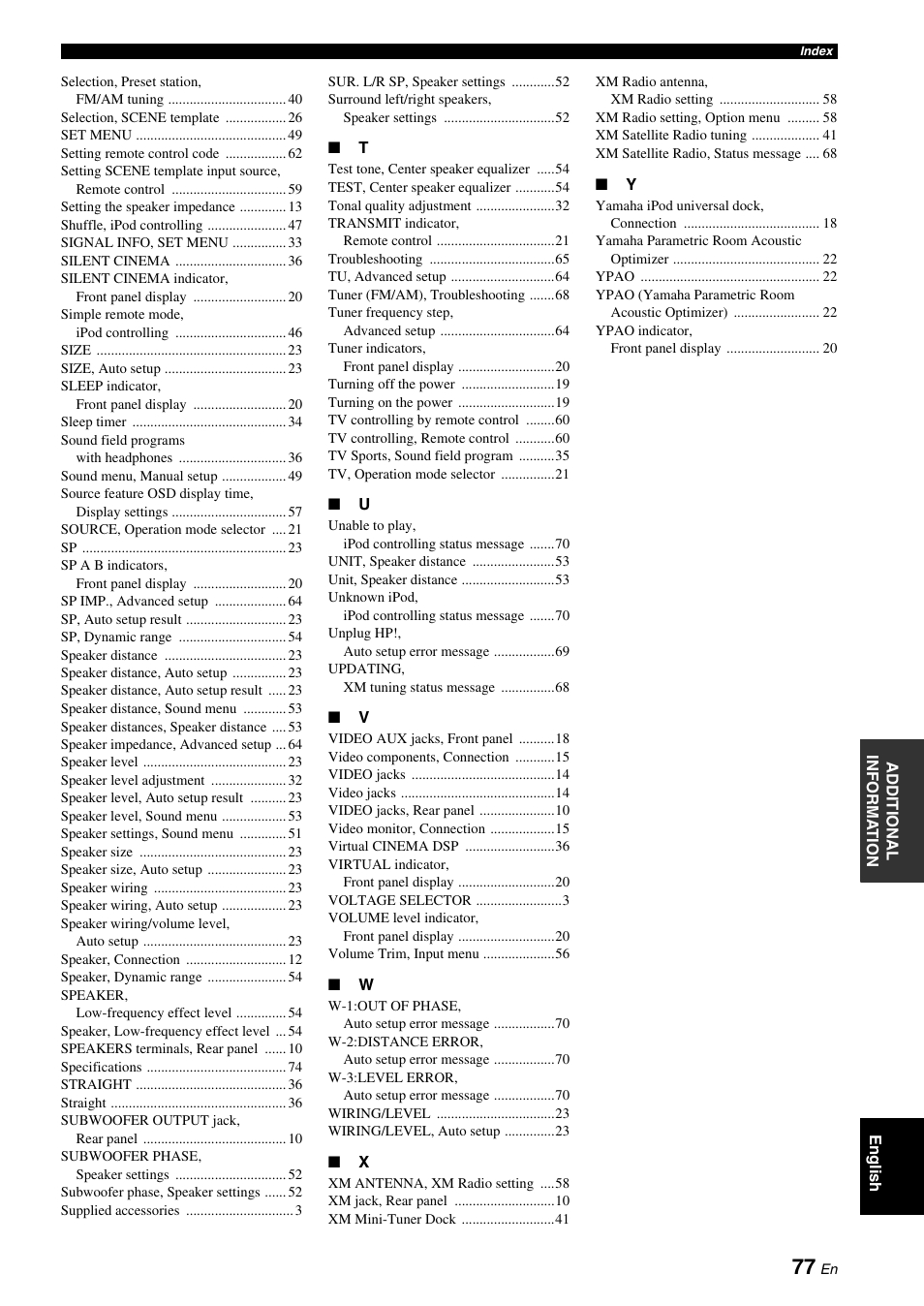 Yamaha RX-V461 User Manual | Page 81 / 93