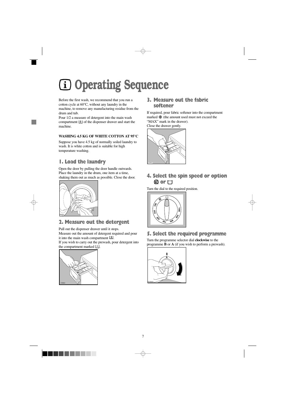 Operating Sequence Load The Laundry Measure Out The Detergent