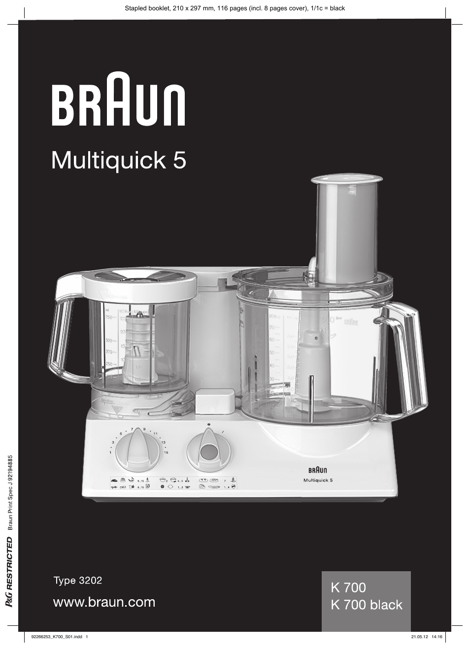 Braun Multiquick 5 K 700 User Manual | 113 pages | Original mode | Also