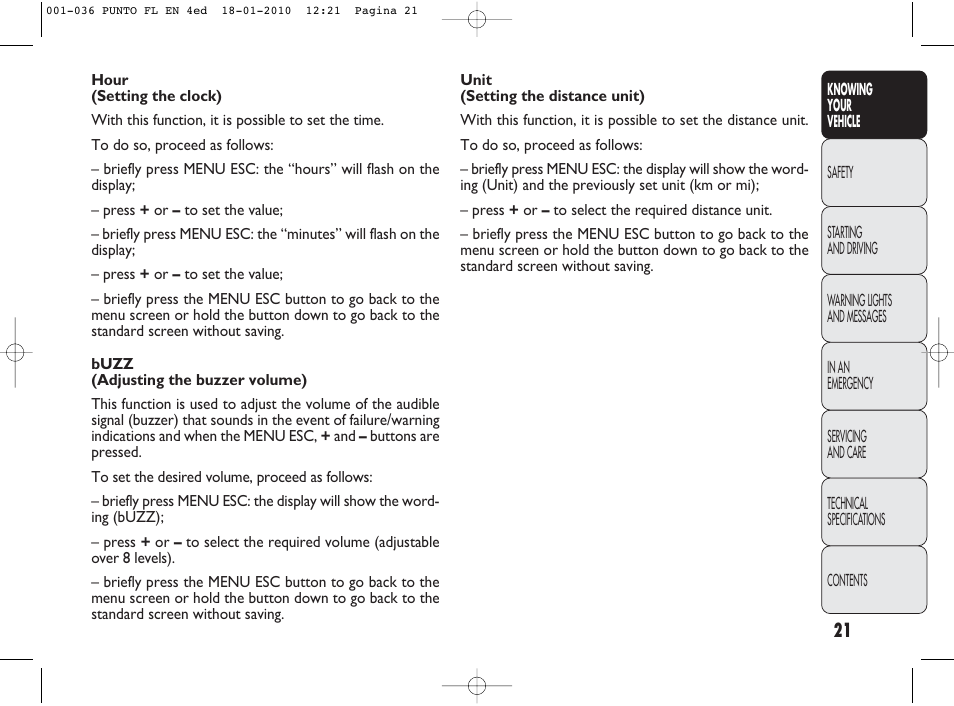 FIAT Punto Evo User Manual | Page 22 / 270