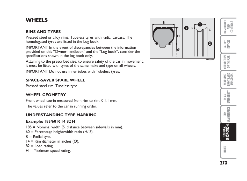 Wheels | FIAT Punto Classic User Manual | Page 274 / 298