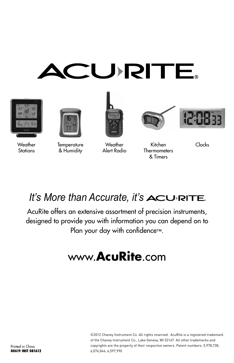 It’s more than accurate, it’s | AcuRite 00619 Humidity Monitor User