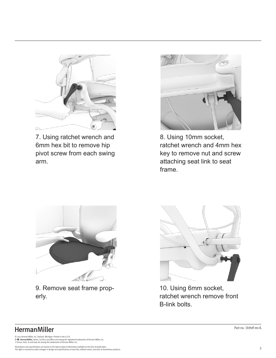 Herman Miller Aeron Chairs - Disassembly For Recycling User Manual