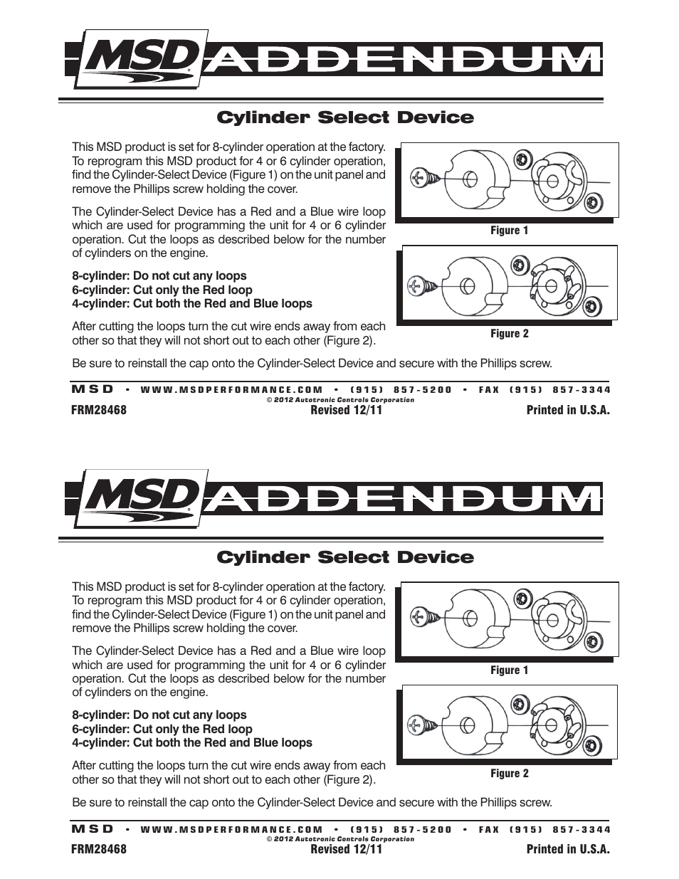MSD 8728 Soft Touch Rev Control User Manual | 1 page ... wiring diagram msd soft touch 