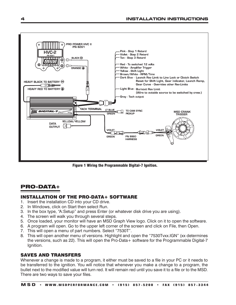 MSD 7530T Programmable Digital-7 Ignition Control Installation User