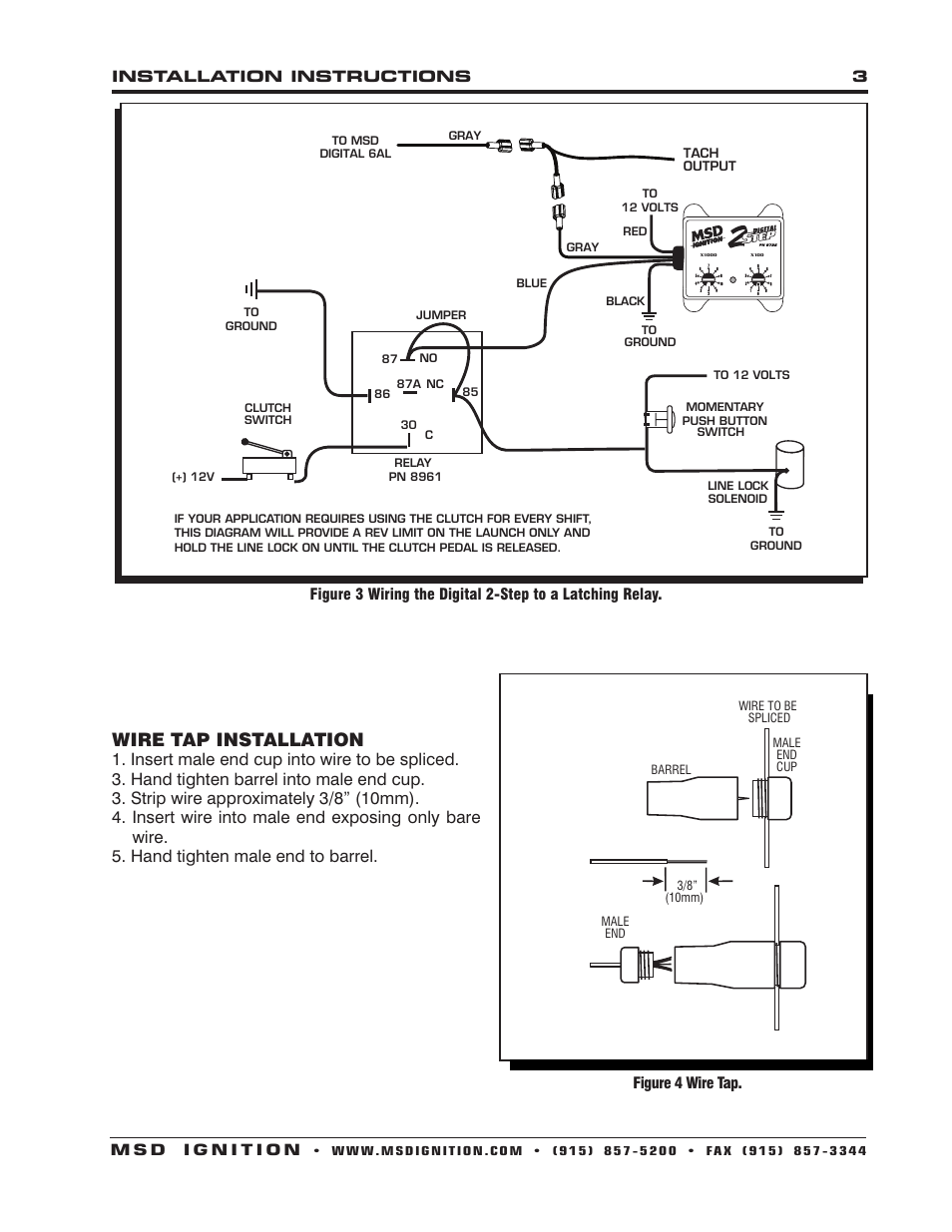 Wire tap installation | MSD 8732 2-Step Rev Control for Digital 6AL