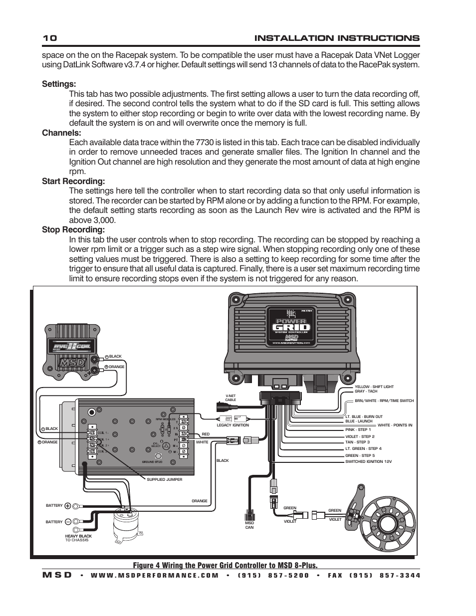 10 installation instructions m s d | MSD 7730 Power Grid System
