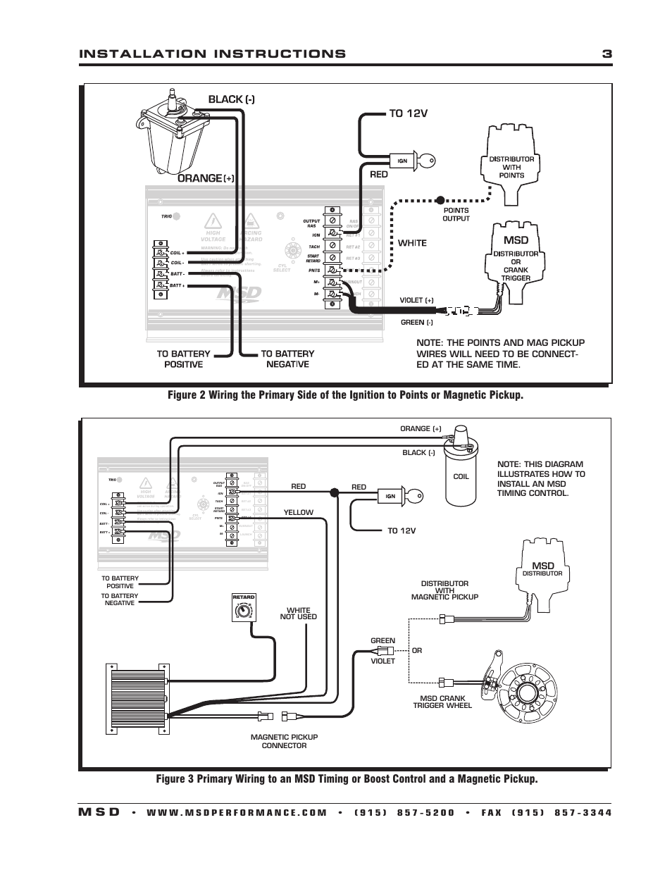 Installation instructions 3 m s d | MSD 7330 7AL-3 Ignition Control