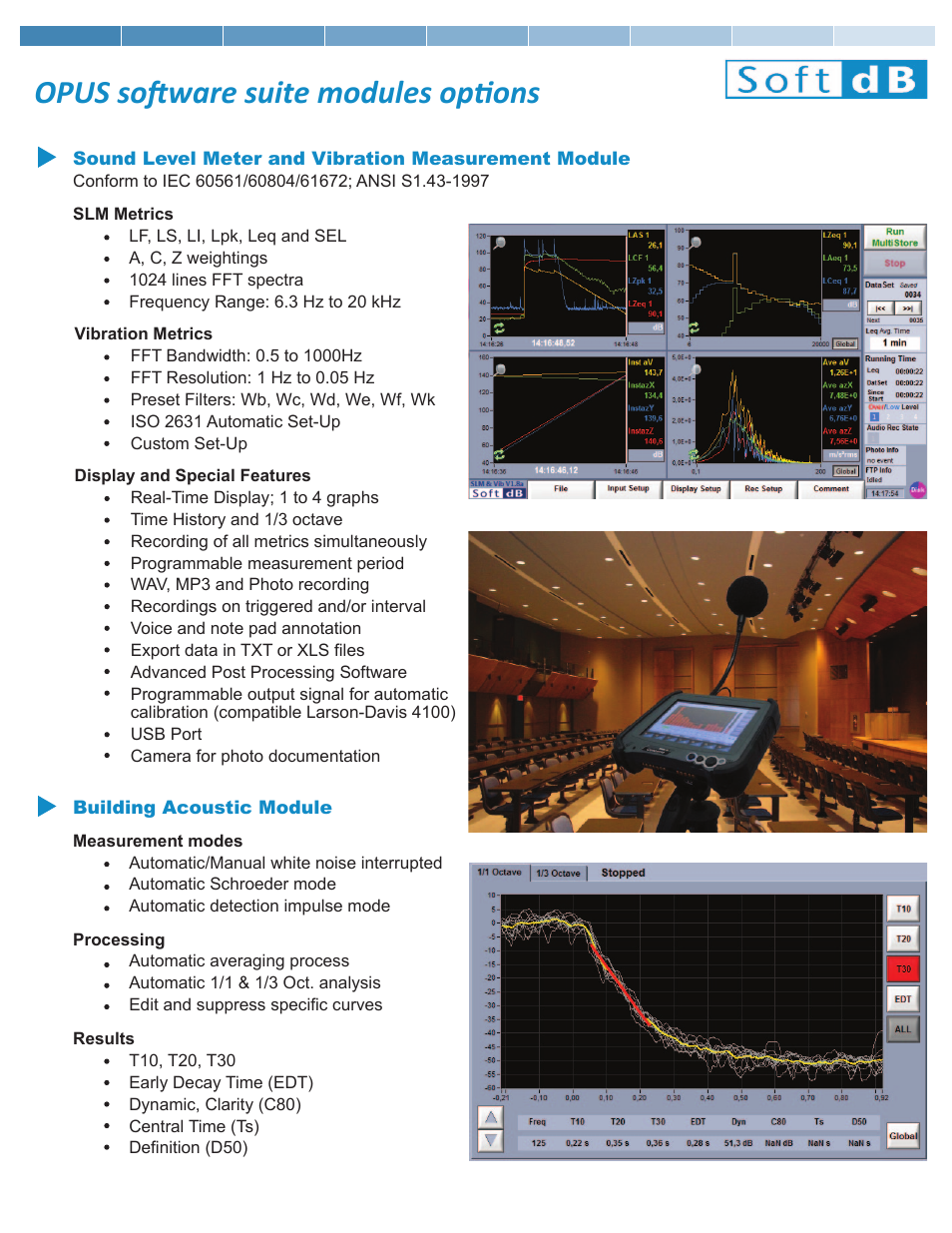 Opus software suite modules options | Soft dB Concerto User Manual