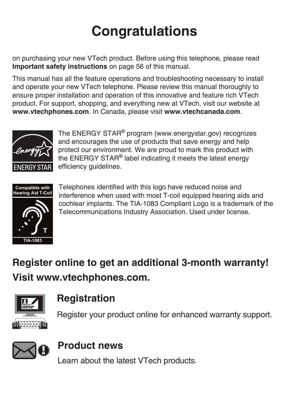 Product news, Learn about the latest vtech products | VTech CS6719-2