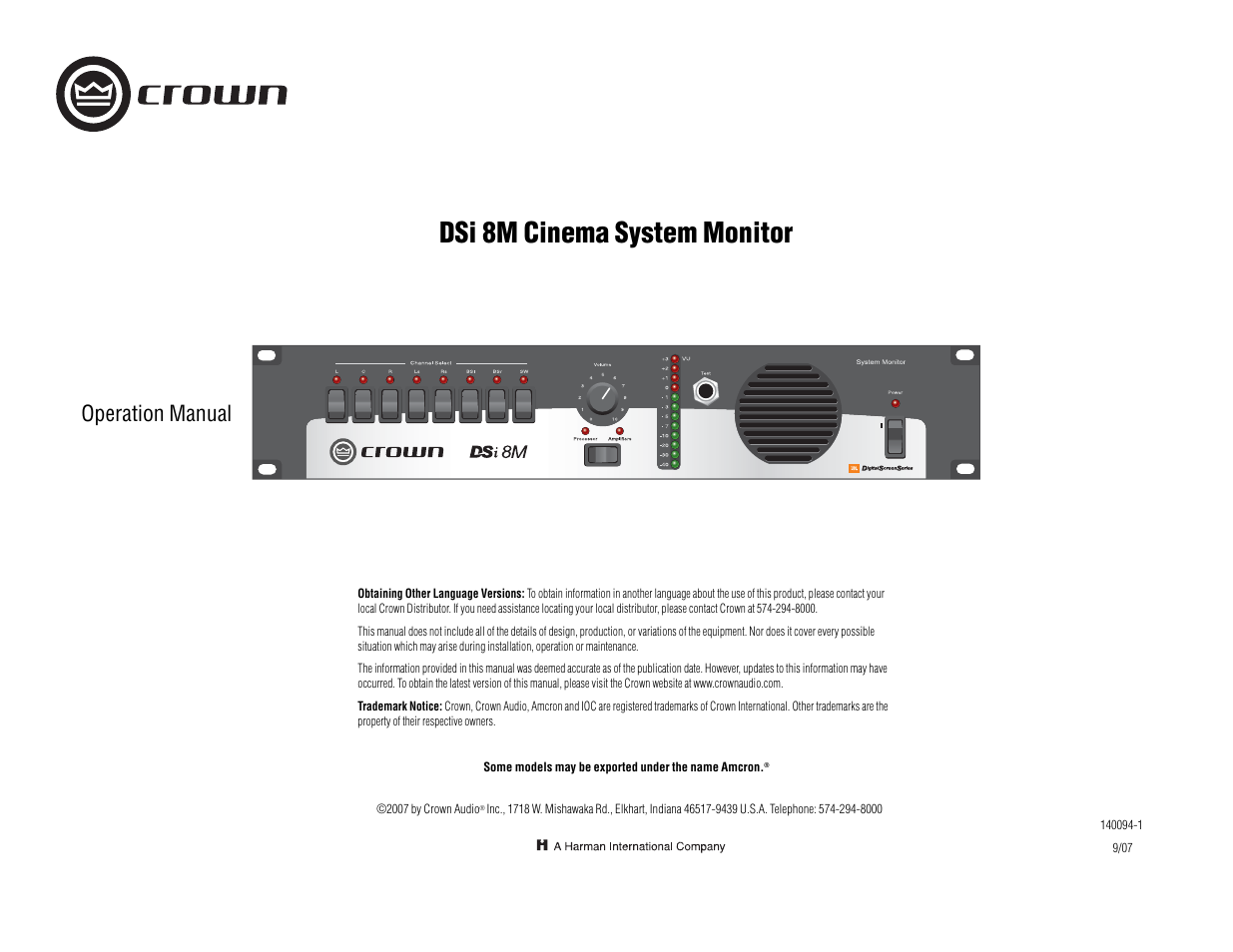 crown audio dsi 8m user manual 20 pages rh manualsdir com Nintendo DSi Operations Manual DSi an Error Has Occurred