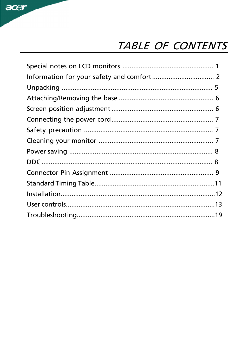 Acer P216H User Manual | 23 pages
