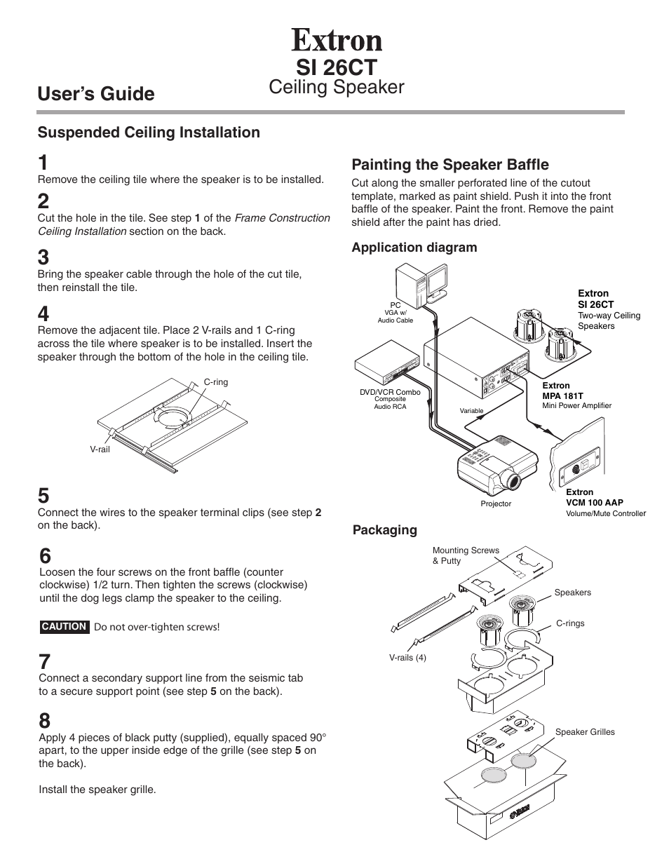 Si 26ct Ceiling Speaker User S Guide Suspended Ceiling