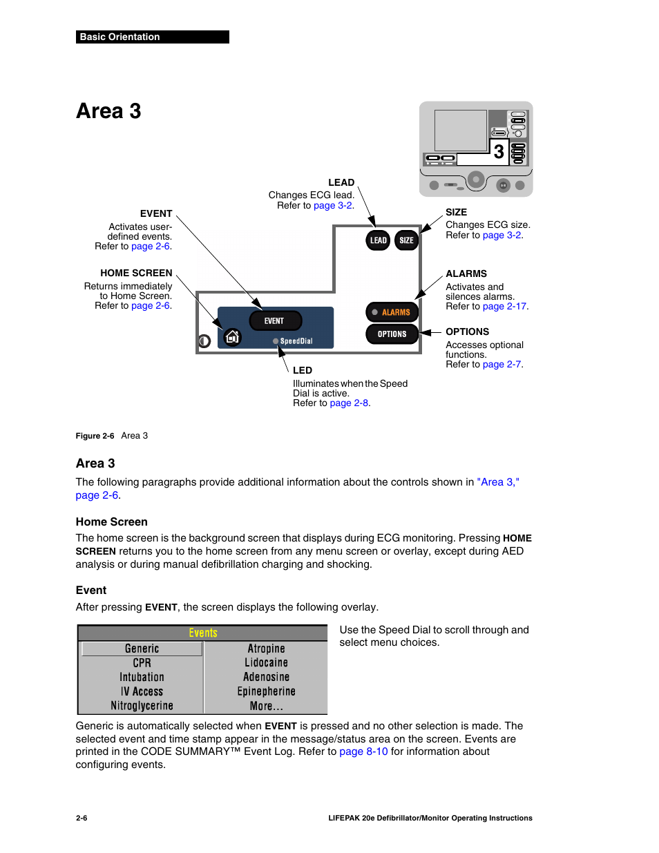 Area 3, Area 3 -6 | Physio-Control LIFEPAK 20e User Manual | Page 28 / 218