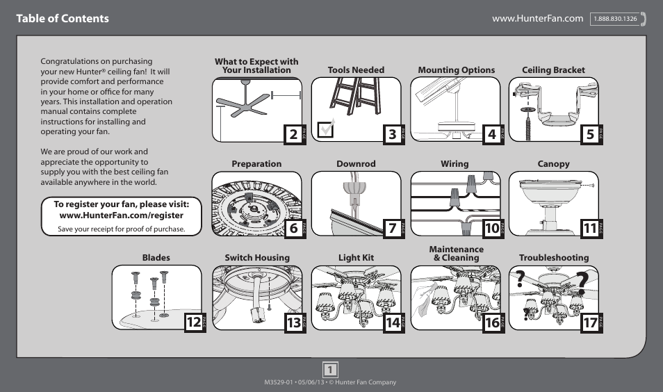 Hunter 59006 52 Adirondack User Manual 17 Pages