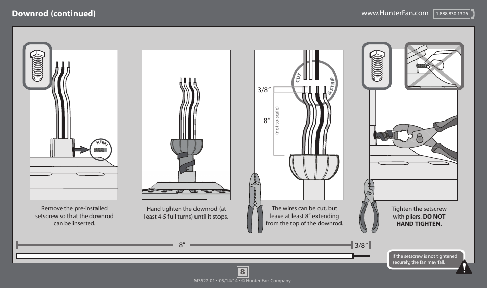 Downrod (continued) | Hunter 59013 52 Contempo User Manual | Page 8 / 18