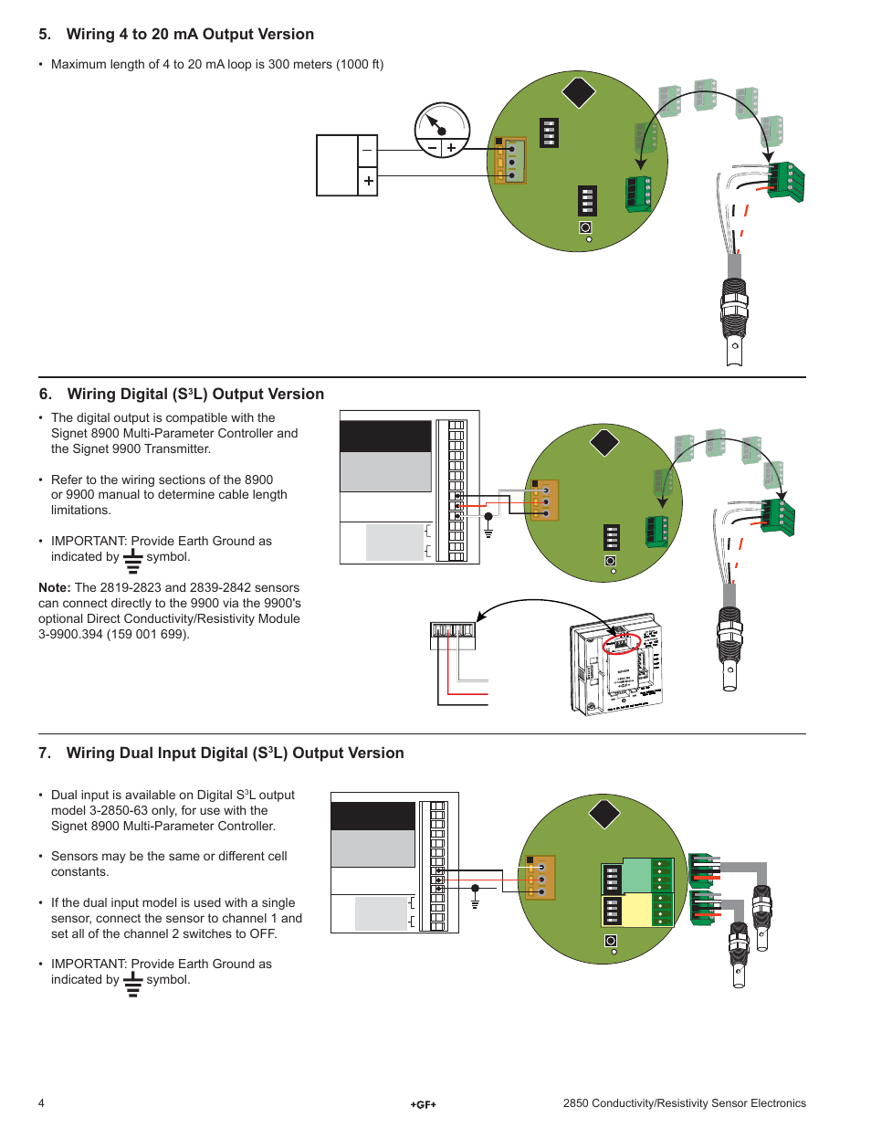 L) output version 7. wiring dual input digital (s, L) output version