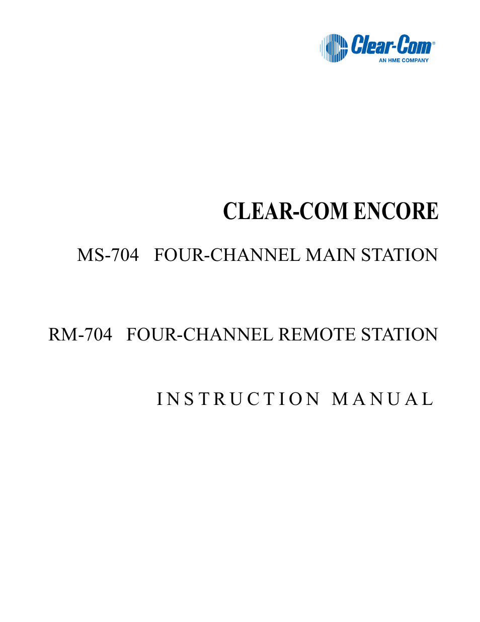 Clear-Com RM-704 User Manual | 46 pages