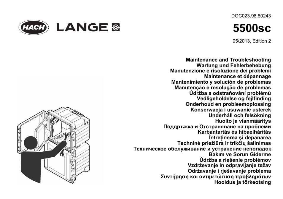 Hach-Lange HACH 5500 sc Maintenance and Troubleshooting User Manual