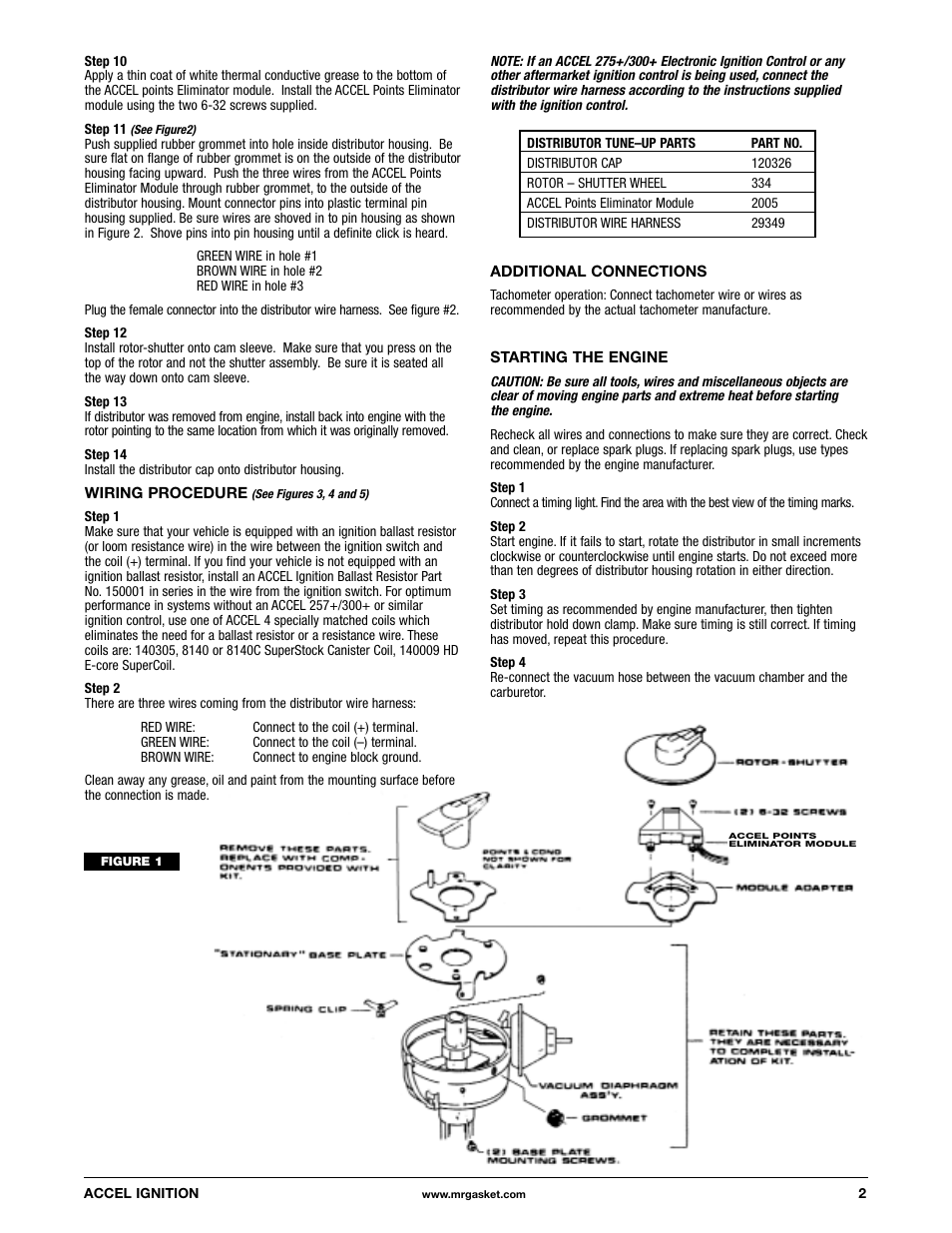 Mallory Ignition Accel Points Eliminator Conversion 2030