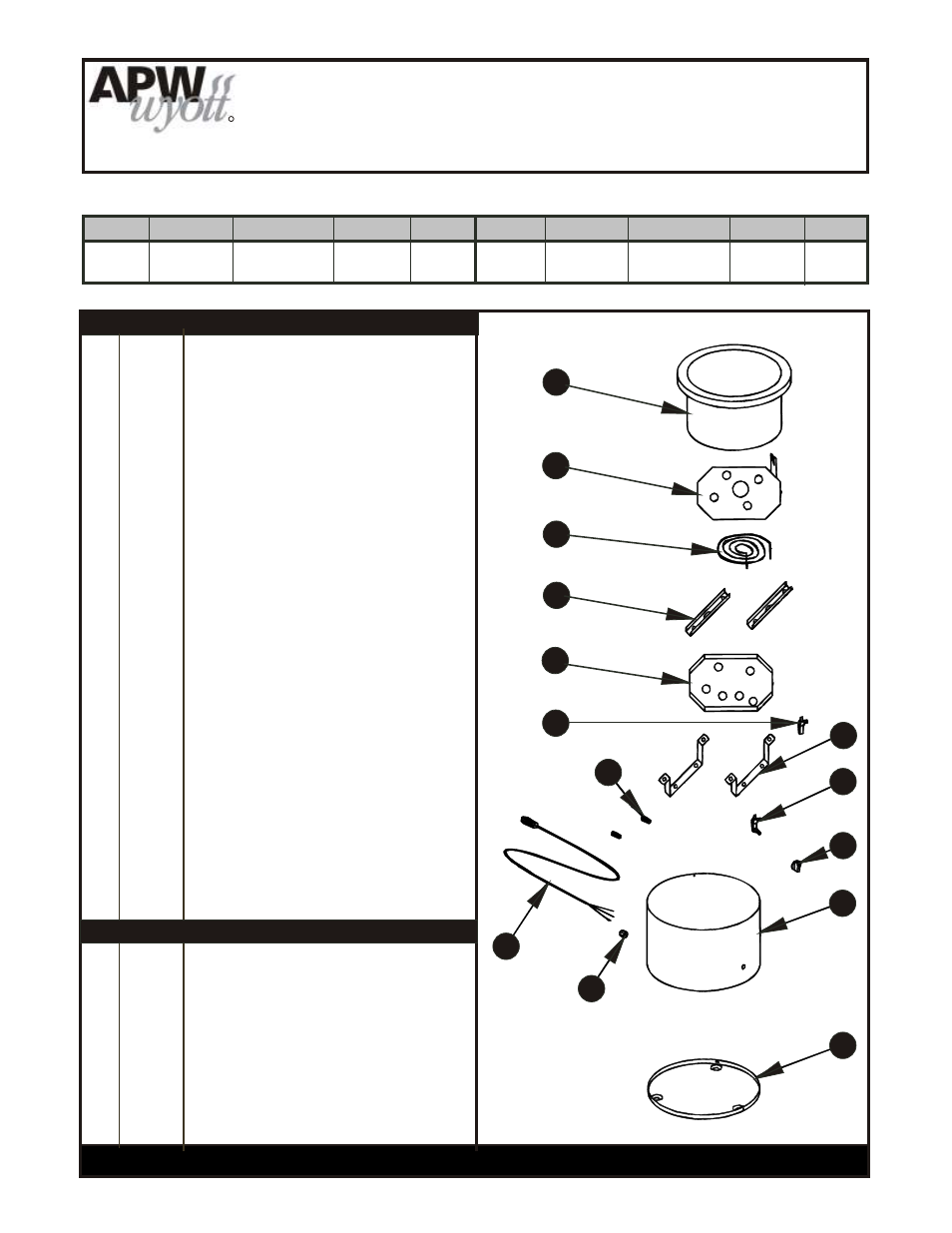 Rcw-7 & rcw-11, Round cooker warmers, Replacement parts catalog &