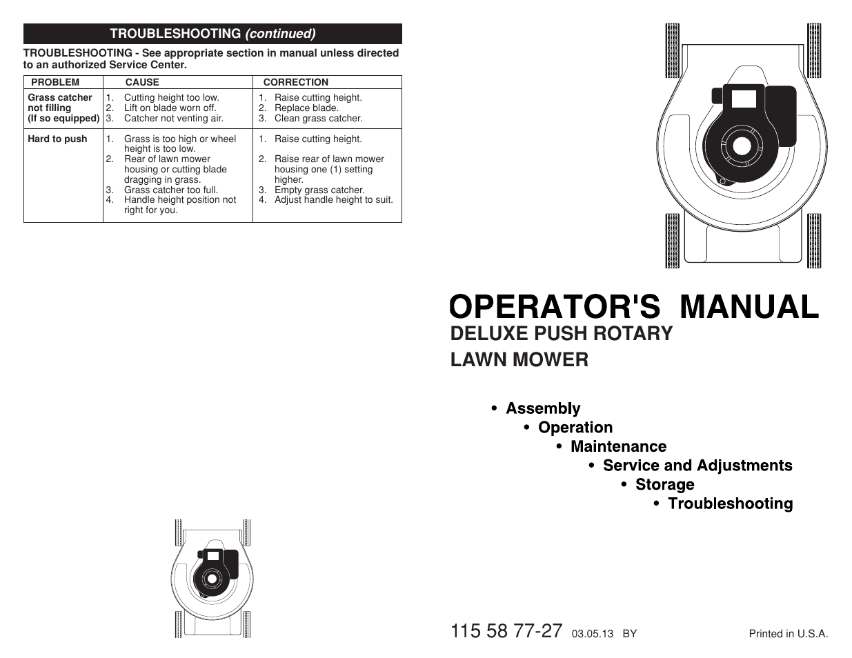 Poulan Pro PR500N21SH LAWN MOWER User Manual | 12 pages