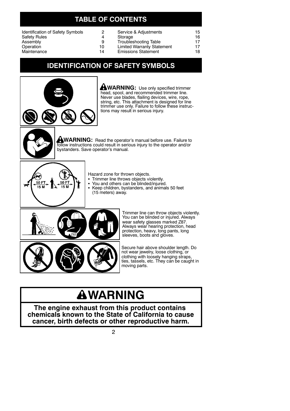 Poulan Pro PP130 User Manual | Page 2 / 60