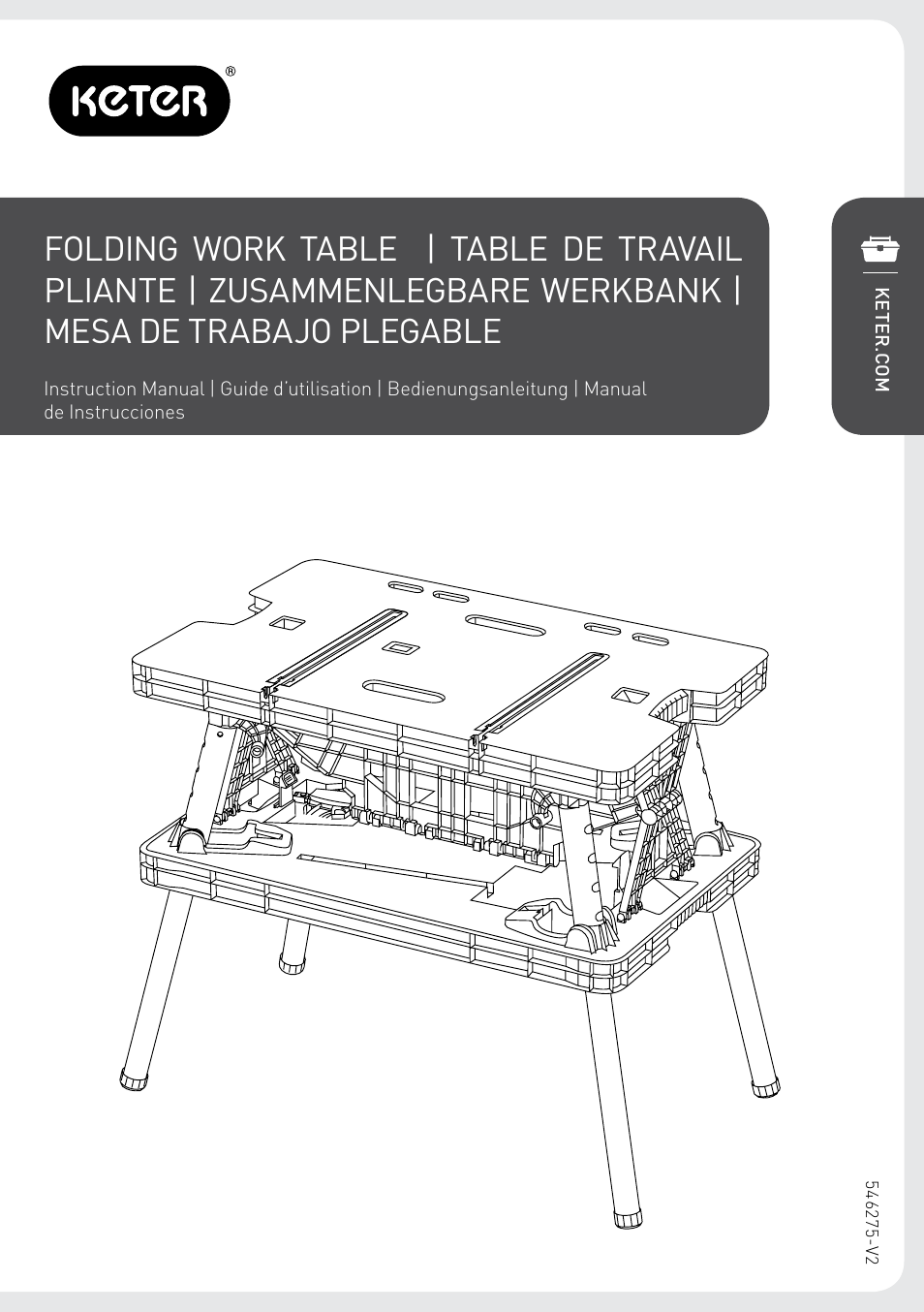 Keter Folding Work Table Ex User Manual 20 Pages Also