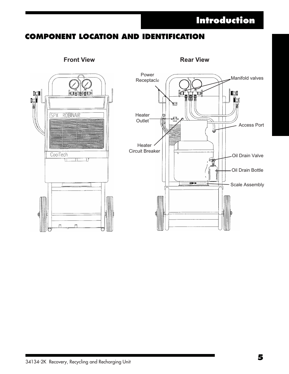 Introduction, Component location and identification Robinair 341342K
