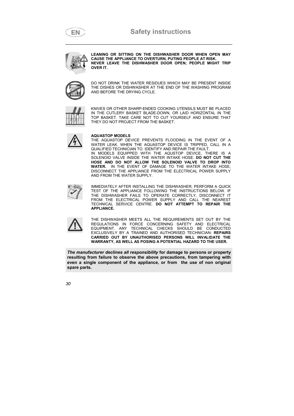 Safety instructions Teka DW7 45 FI User Manual Page 4 / 24
