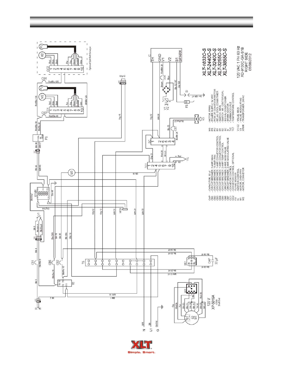 Oven schematic - standard | XLT XD-9006A (GAS Oven Version – C, AVI