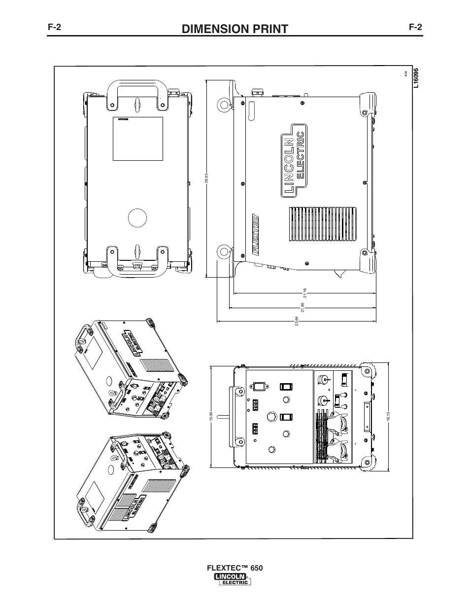 Dimension print, Flextec™ 650 | Lincoln Electric IM10115 FLEXTEC 650