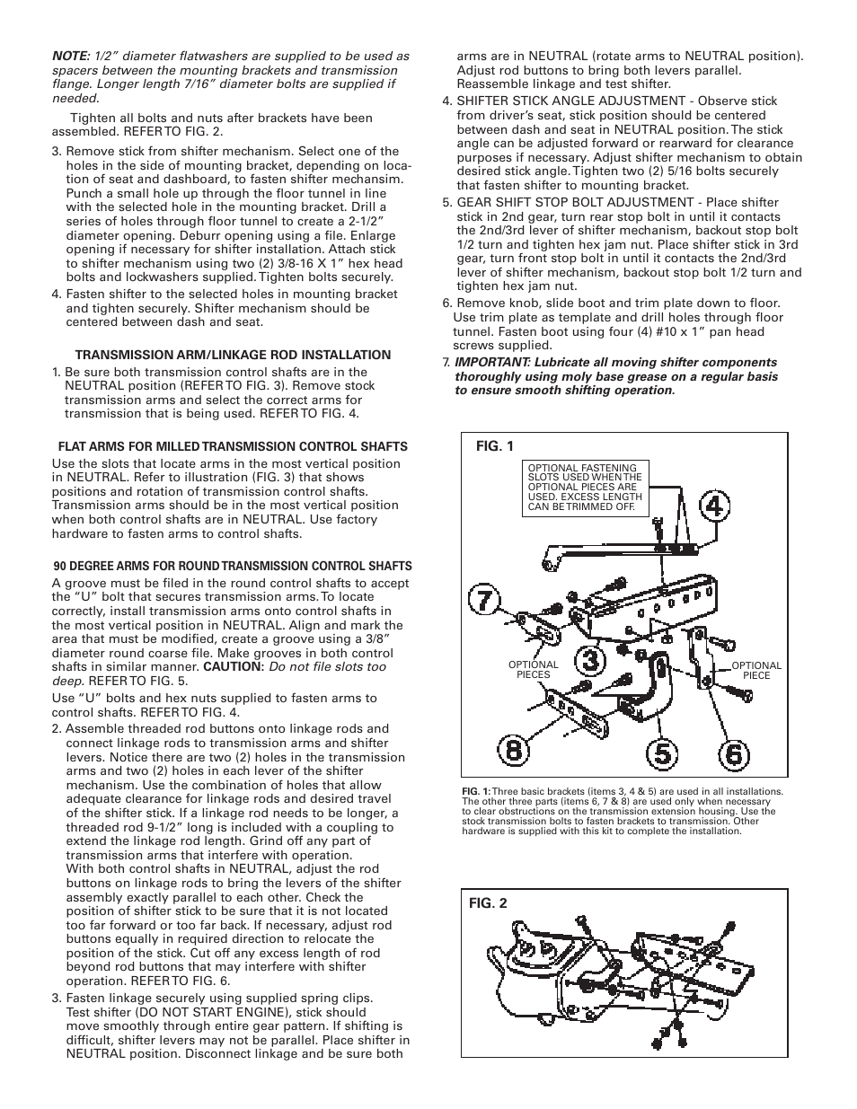 Mr Gasket 7667 Floor Shifter Conversion 3 Speed User