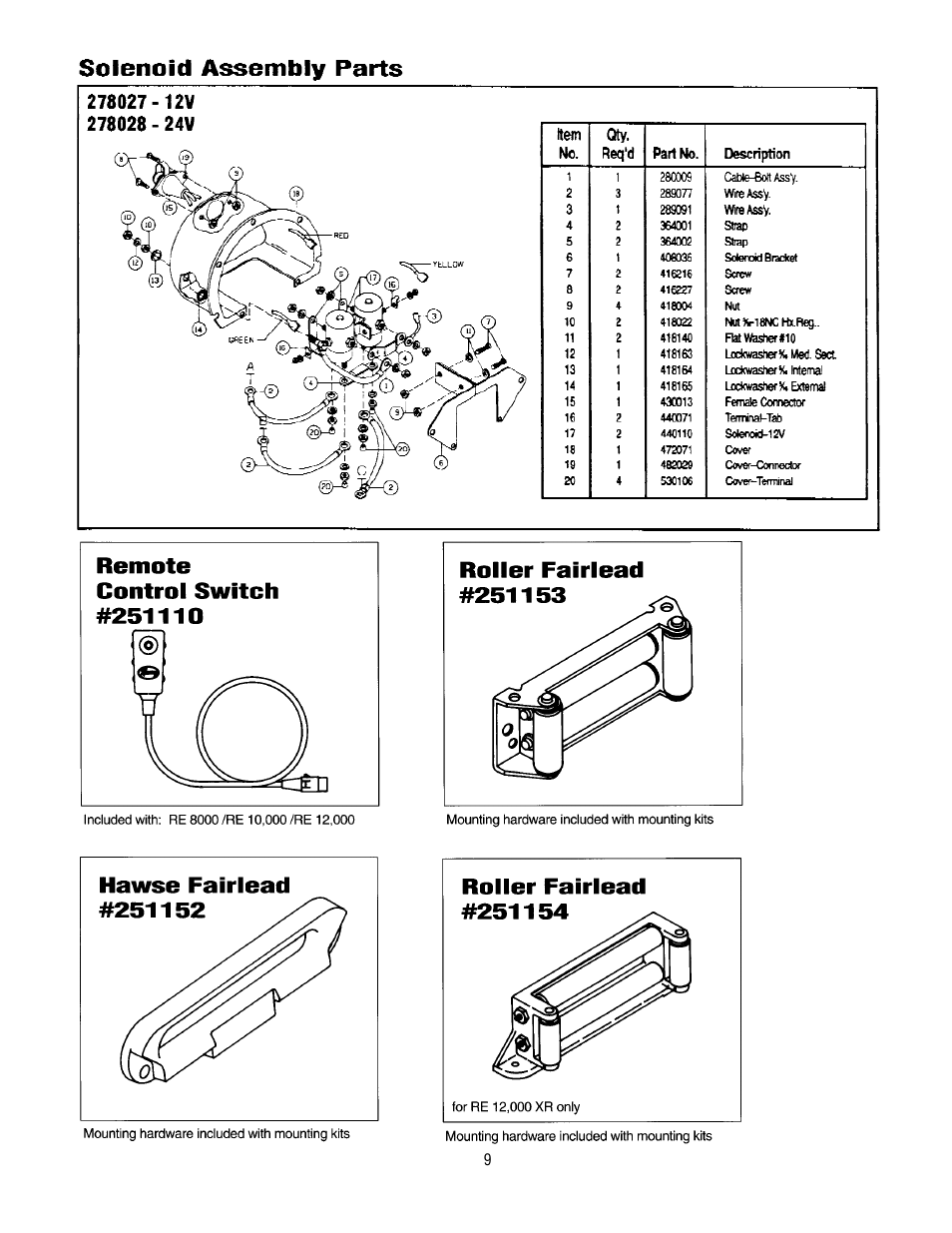 Ramsey Winch RE-8000/10000/12000/12000X User Manual | Page 9 / 12