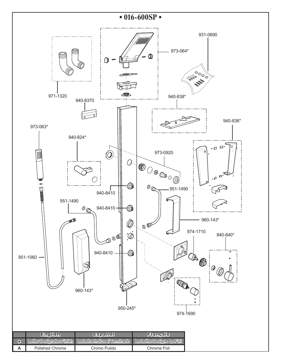 600sp | Pfister 016-600SP User Manual | Page 2 / 14
