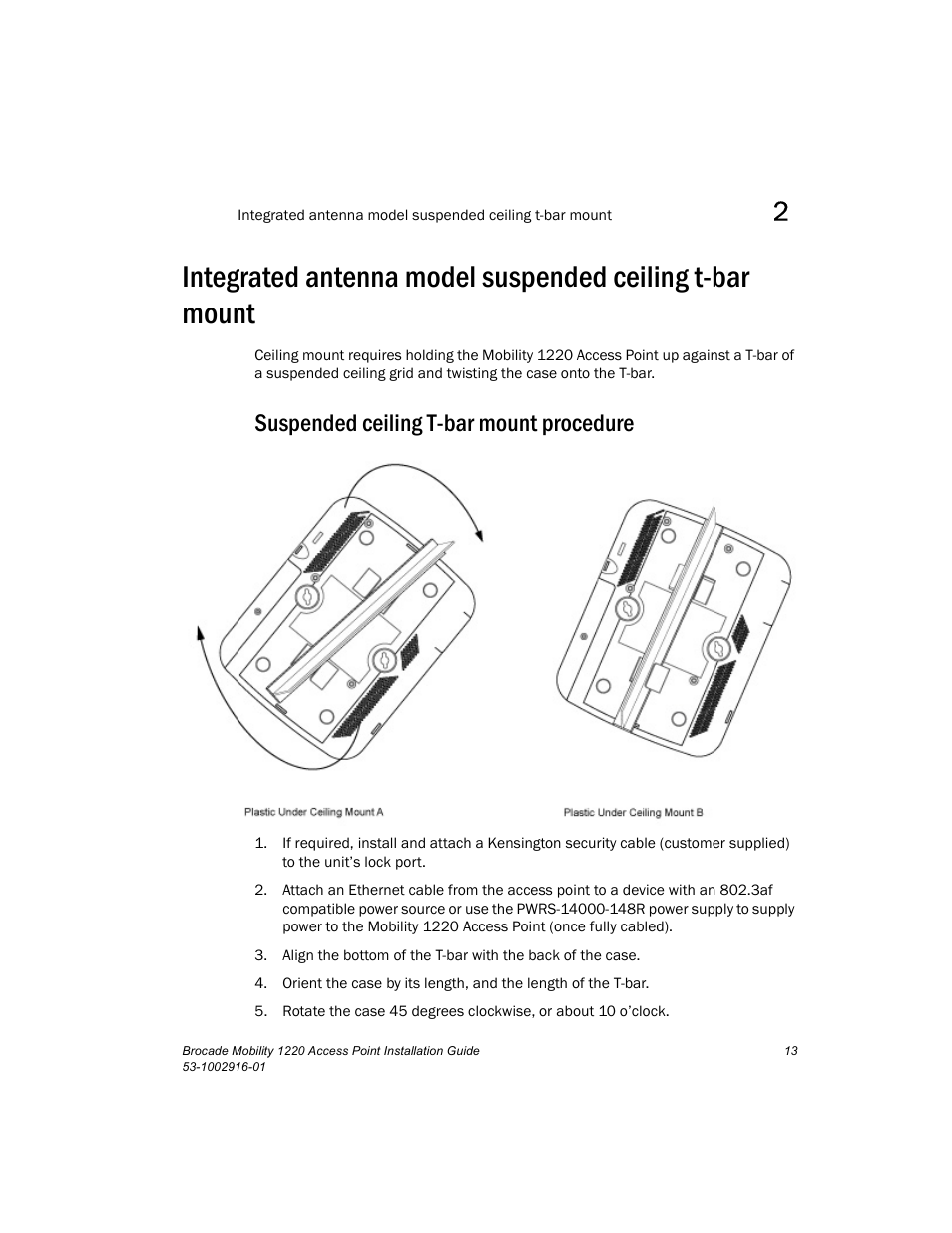 Suspended Ceiling T Bar Mount Procedure Brocade Mobility