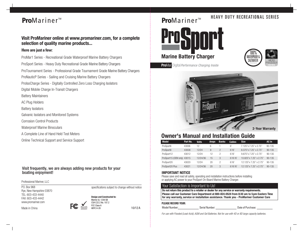 ProMariner ProSport Gen 3 User Manual | 14 pages