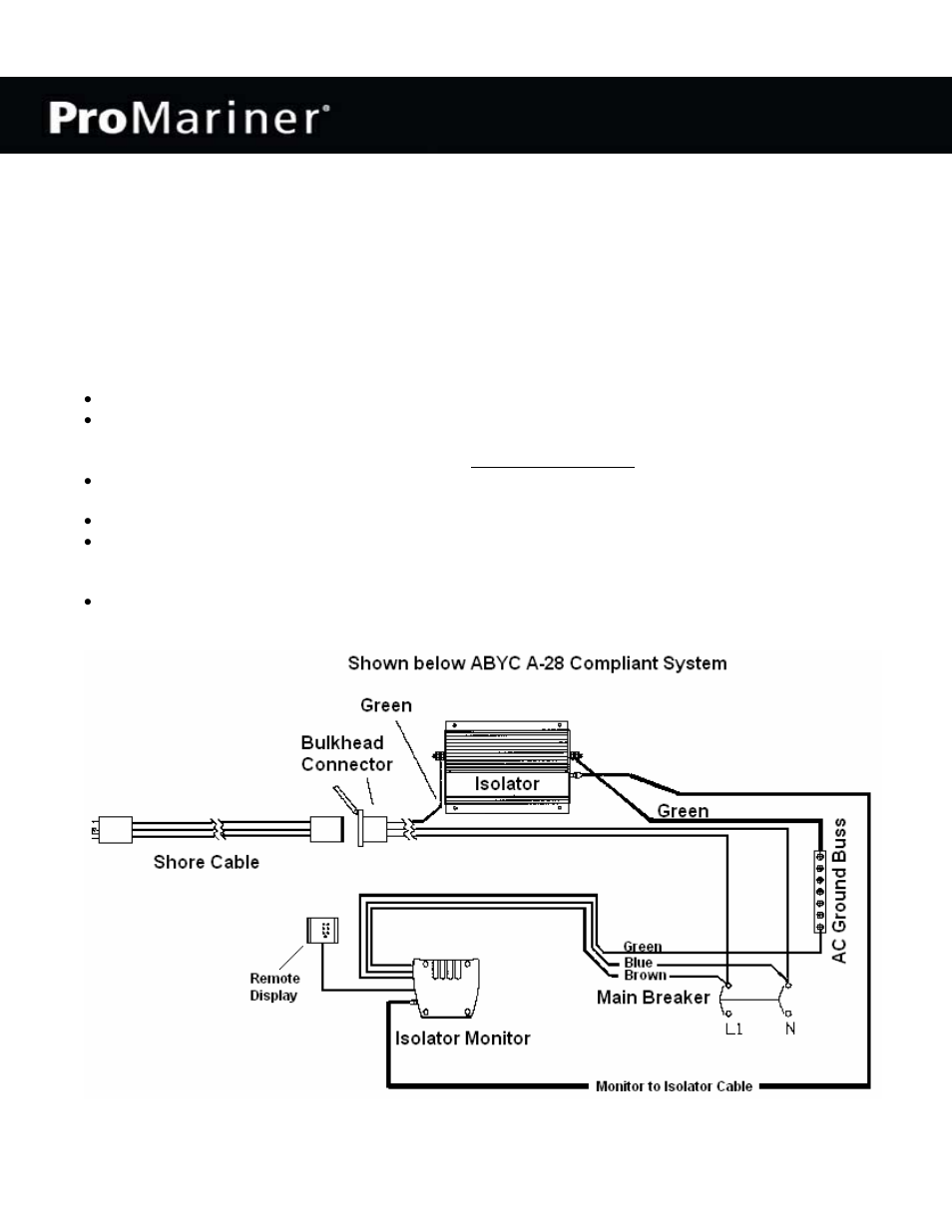 ProMariner ProSafe Galvanic Isolator User Manual | 1 page