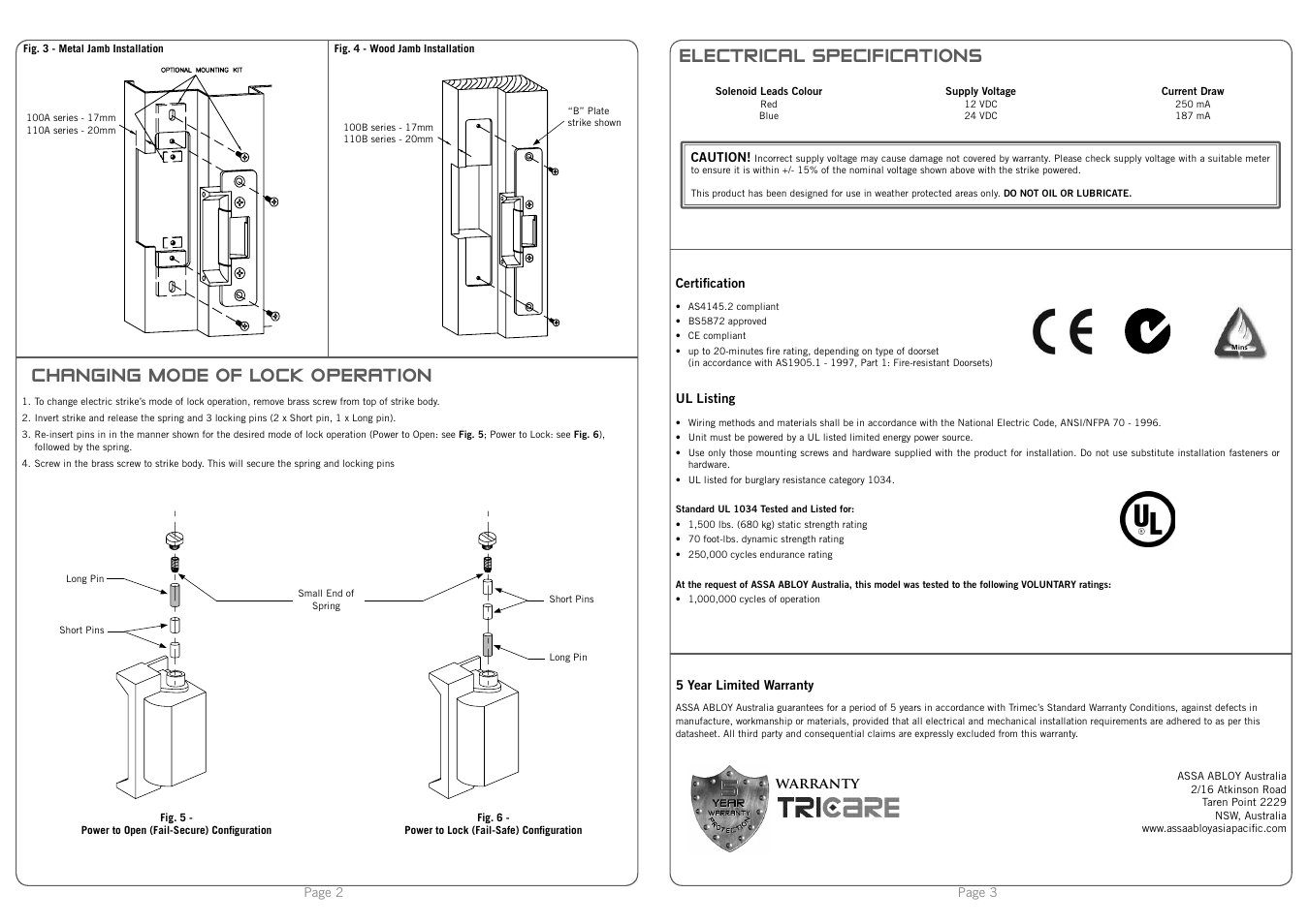 trimec-es110-series-electric-strike-user-manual-page-2-2