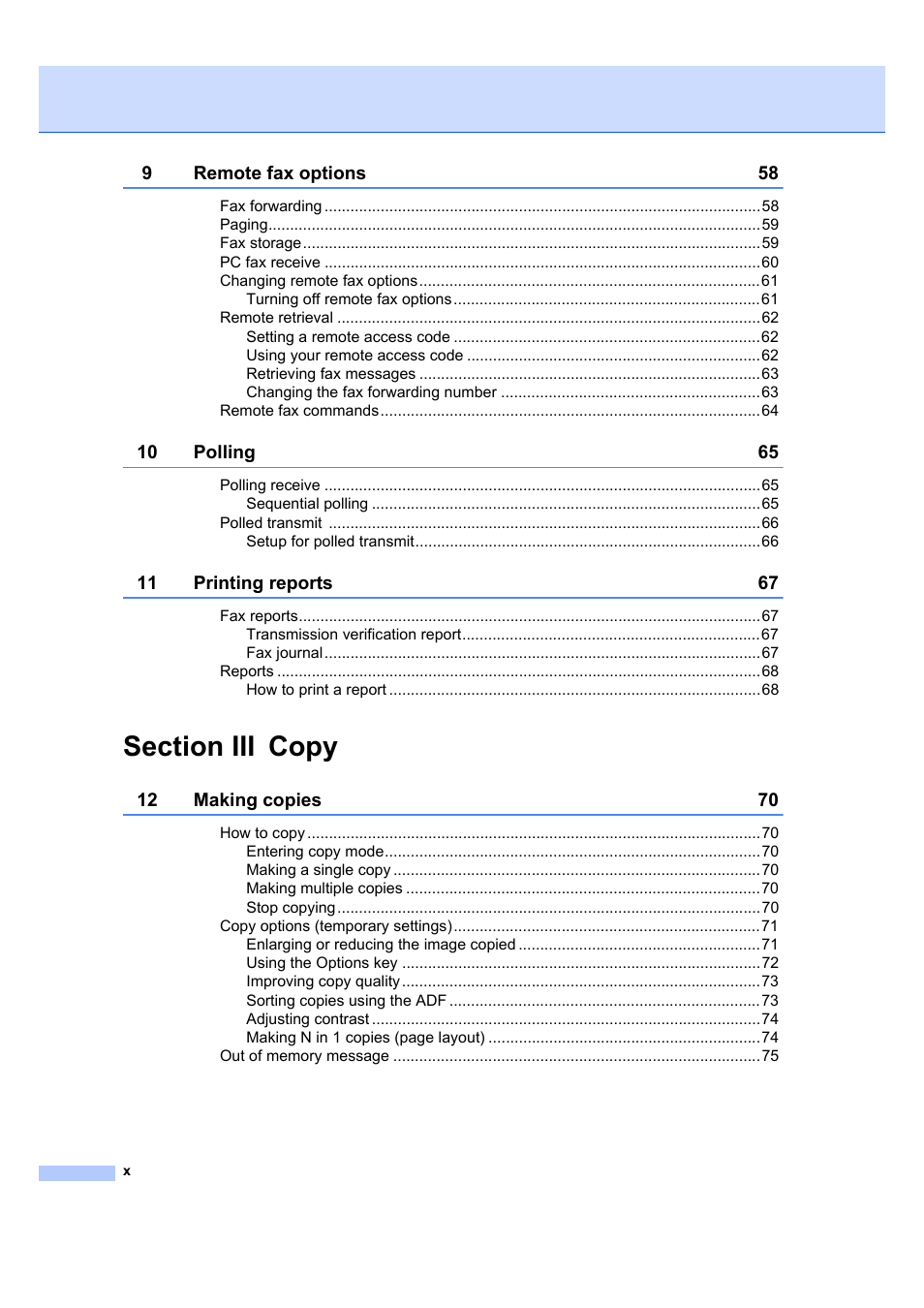 Brother MFC 7840W User Manual | Page 12 / 192 | Also for: MFC-7440N